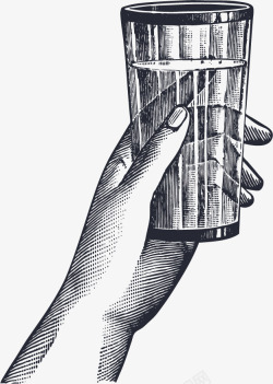 平面杯子素材握杯子手势高清图片