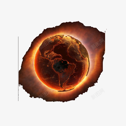 燃烧的地球png免抠素材_新图网 https://ixintu.com 地球 效果 燃烧的地球 特效