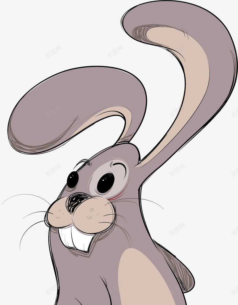 长耳朵兔子png免抠素材_新图网 https://ixintu.com 兔子 手绘 长耳朵
