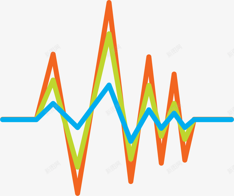 声波折线图标png_新图网 https://ixintu.com 声波 声波曲线 声波纹 声波线 声音频率 彩虹色 音乐频率 音量图标