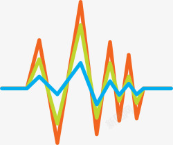 线色声波折线图标高清图片
