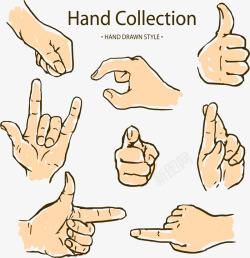 指指手绘手势姿势矢量图高清图片