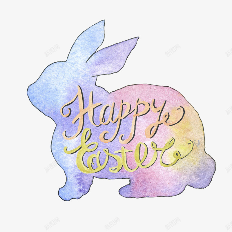 兔子剪影png免抠素材_新图网 https://ixintu.com 兔子 兔子形状 卡通 可爱 字母 紫色 红色 英文 黄色