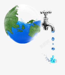 珍惜水源环保元素素材