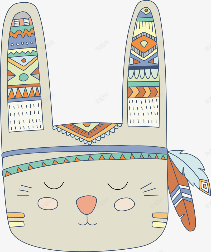 可爱兔子装饰png免抠素材_新图网 https://ixintu.com 动物 卡通有趣 可爱 小兔子 彩色底纹 矢量图案