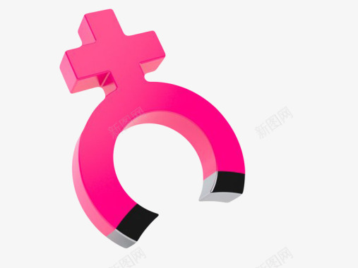 粉红色天然磁石女性符号u型吸铁图标图标