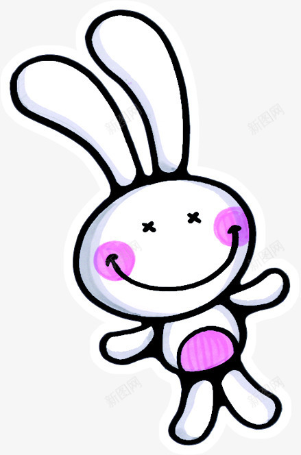 可爱卡通白色兔子创意开心png免抠素材_新图网 https://ixintu.com 兔子 创意 卡通 可爱 开心 白色