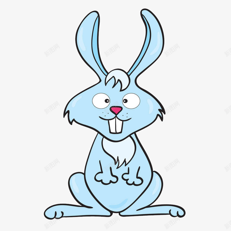 动画兔子插图png免抠素材_新图网 https://ixintu.com 乖巧 兔子 兔子嘴巴 前牙 嘴巴 大白牙 牙齿 红色鼻子 蓝色 门牙
