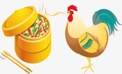 焖米饭黄焖鸡米饭形象宣传海报矢量图高清图片
