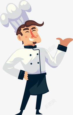 个性图案卡通的厨师矢量图高清图片