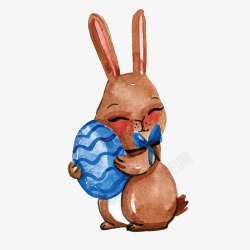 复活节水彩手绘兔子插画素材