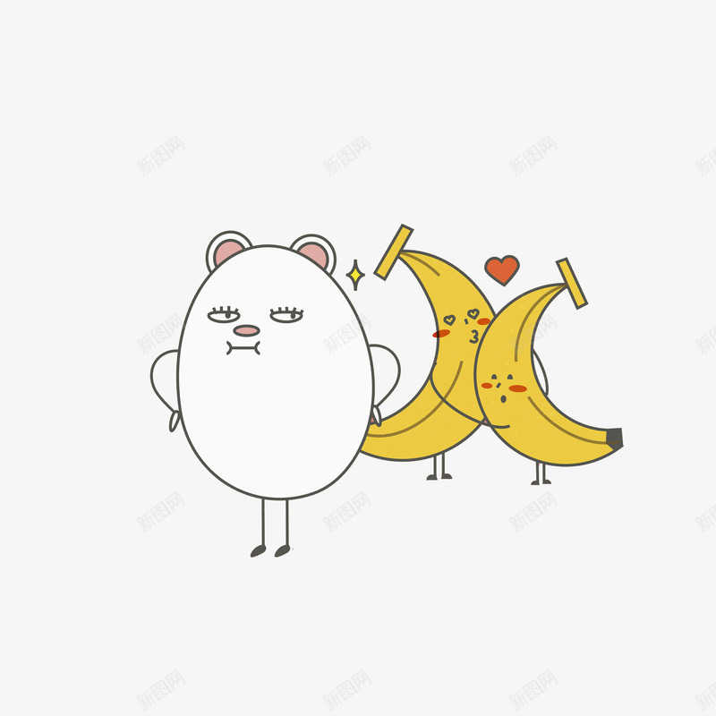 卡通兔子和香蕉图png免抠素材_新图网 https://ixintu.com 兔子 兔子简笔画 创意的 卡通 可爱的 大香蕉大 妒忌 搞笑香蕉 爱情 香蕉 香蕉人