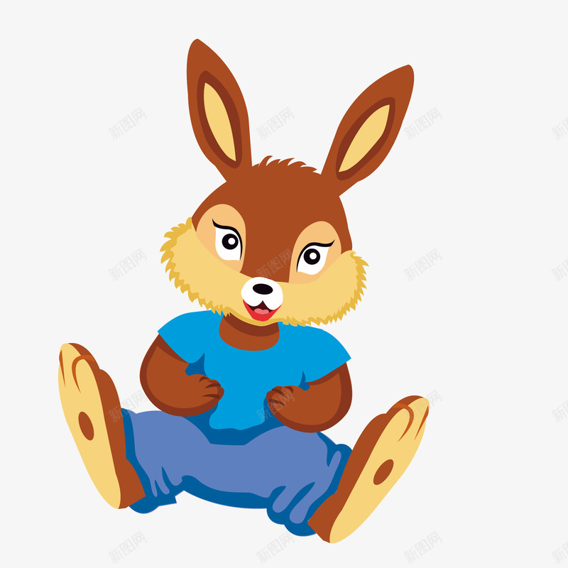 卡通可爱的小兔子矢量图ai免抠素材_新图网 https://ixintu.com 动物设计 卡通 可爱 小兔子 长耳朵 矢量图
