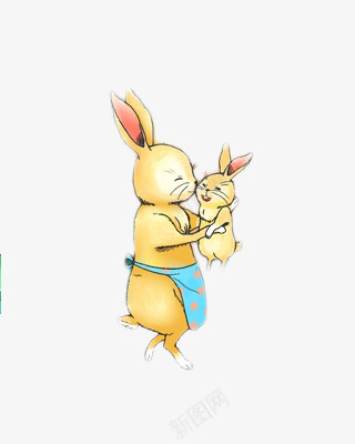 兔子宝宝和兔子妈妈png免抠素材_新图网 https://ixintu.com 儿童 元素 宝宝 母亲 母婴 母爱