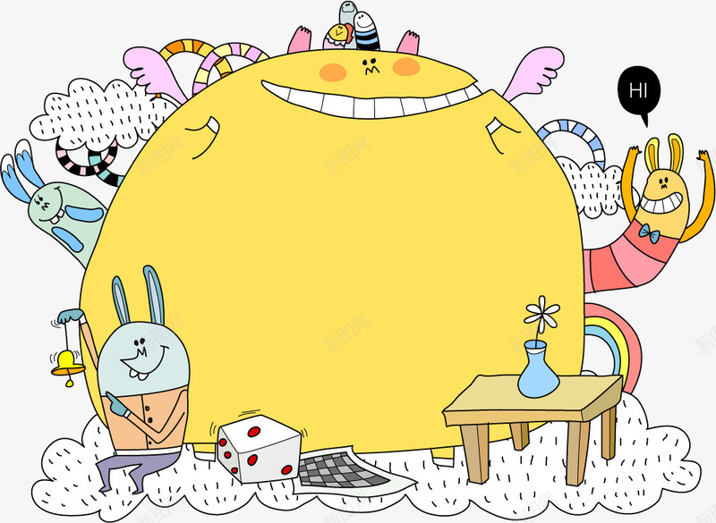 卡通手绘兔子怪兽插画png免抠素材_新图网 https://ixintu.com 兔子怪兽插画 卡通 手绘 矢量素材