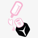 粉红手绘指甲油图标图标