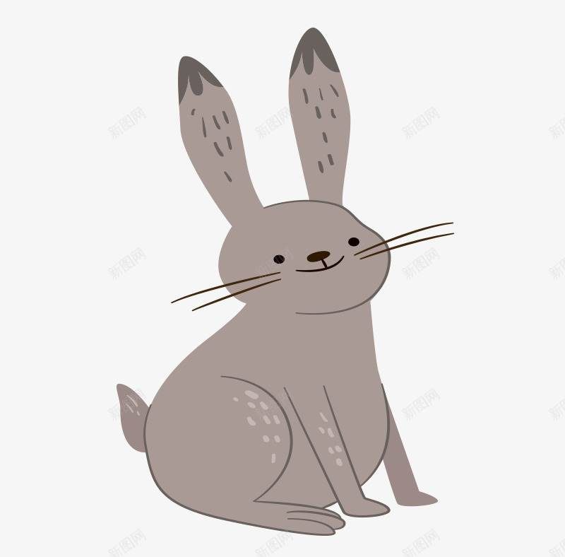 可爱乖巧的灰色兔子png免抠素材_新图网 https://ixintu.com 乖巧 兔子 动物 可爱 可爱的动物 灰色 长耳朵