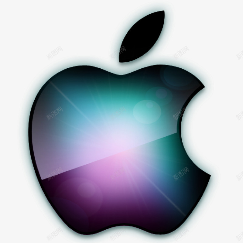 魅惑风格苹果logo图标png_新图网 https://ixintu.com 图标素材 手绘素材 苹果logo素材 阳光点缀 魅惑风格