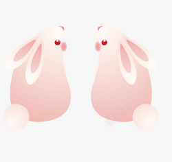 扁平化可爱的小白兔素材