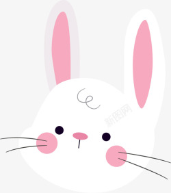 复活节白色兔子头像素材