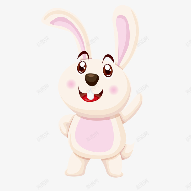 卡通快乐的小兔子矢量图ai免抠素材_新图网 https://ixintu.com 动物设计 卡通 可爱 复活节 小兔子 快乐 矢量图