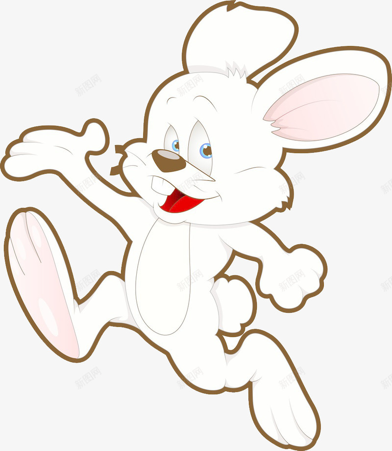奔跑的小兔子png免抠素材_新图网 https://ixintu.com 卡通手绘 奔跑的卡通人 微笑脸 白色兔子 短尾巴 跑步 长耳朵