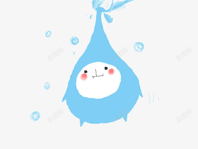 一颗小水滴png免抠素材_新图网 https://ixintu.com 一颗 卡通 水滴 蓝色