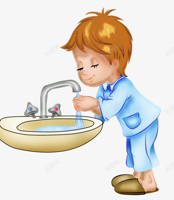 卡通洗手的男孩png免抠素材_新图网 https://ixintu.com 卡通 水滴 洗手 男孩 矢量洗手图