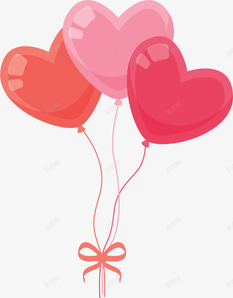 可爱粉红色爱心气球矢量图ai免抠素材_新图网 https://ixintu.com 气球 气球束 爱心气球 矢量png 粉红色 节日气球 矢量图