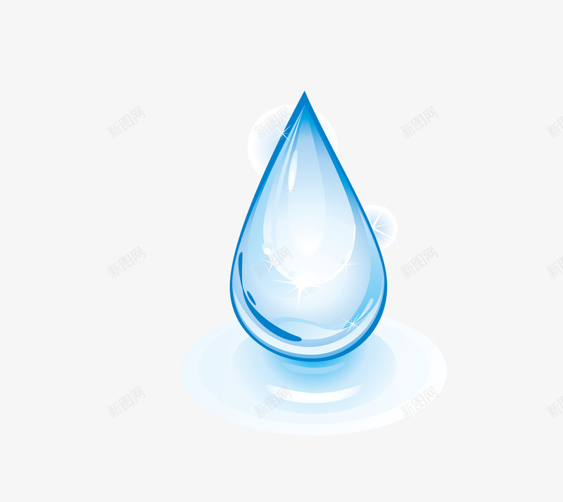 漂亮的蓝色透明水滴png免抠素材_新图网 https://ixintu.com 卡通手绘 水滴 水珠 漂亮 蓝色 透明