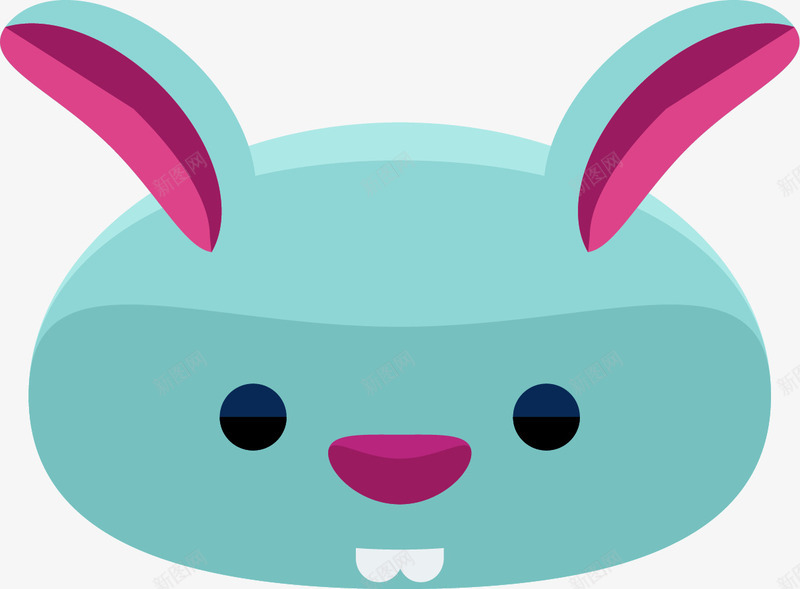 绿色可爱兔子图标矢量图eps_新图网 https://ixintu.com 兔牙 动物 十二生肖 卡通 可爱 小兔子 绿色 长耳朵 矢量图