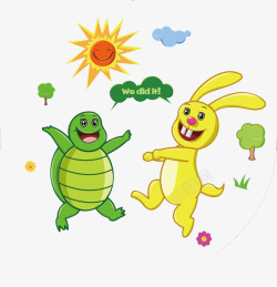 乌龟和兔子漫画素材