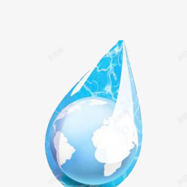 水滴里的地球png免抠素材_新图网 https://ixintu.com 保护环境 呼吁 省水 节约用水