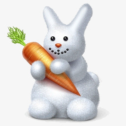 抱萝卜的兔子png免抠素材_新图网 https://ixintu.com 冬天 动物 白色 食物