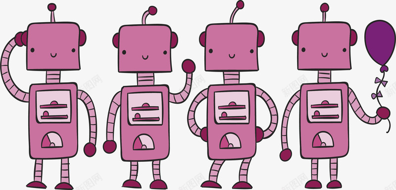 粉红色可爱家庭机器人矢量图ai免抠素材_新图网 https://ixintu.com 可爱机器人 家庭机器人 机器人 矢量png 粉红机器人 粉红色 矢量图