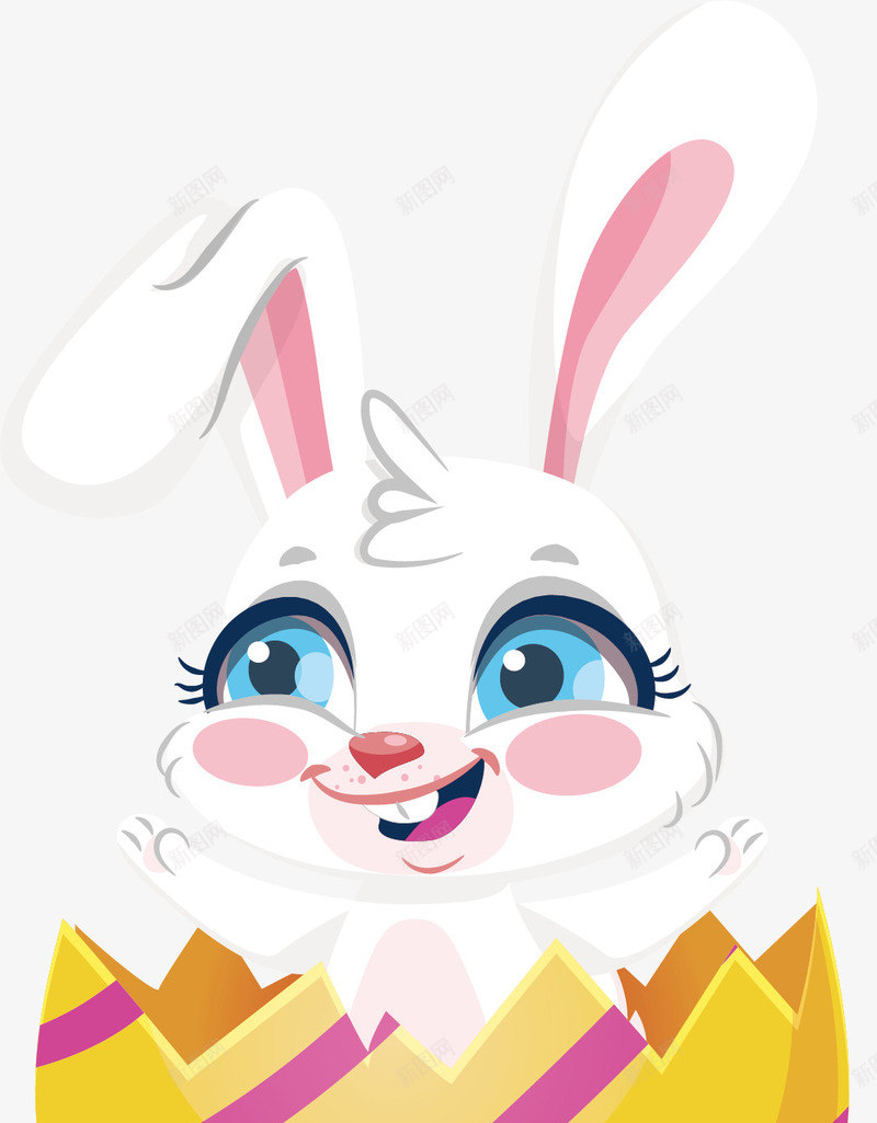 蛋壳里的兔子矢量图ai免抠素材_新图网 https://ixintu.com 兔子 创意 卡通 商务 彩色 手绘 简约 蛋壳 矢量图