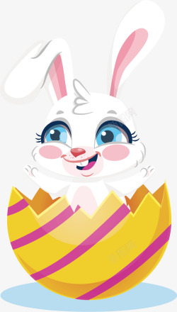 彩色蛋壳蛋壳里的兔子矢量图高清图片