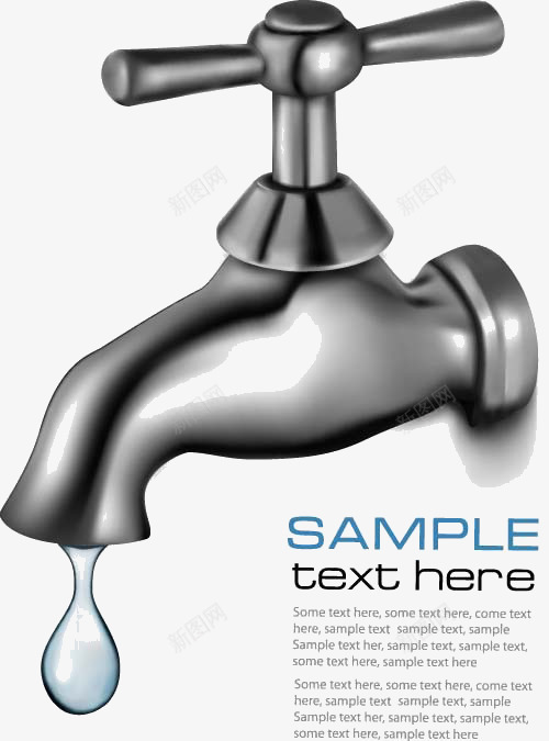 水龙头水滴png免抠素材_新图网 https://ixintu.com 卡通水龙头 水滴 水珠