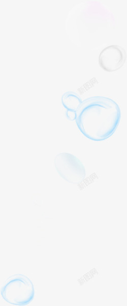 蓝色透明气泡水珠素材