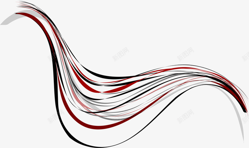 红色简约扭曲线条png免抠素材_新图网 https://ixintu.com 免抠PNG 多彩 扭曲 效果元素 曲线 简约 红色 线条