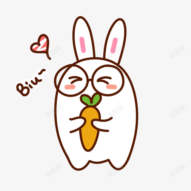 小兔子png免抠素材_新图网 https://ixintu.com 兔子简笔画 小兔子 笔刷 简笔画五官素材 素材 胡萝卜