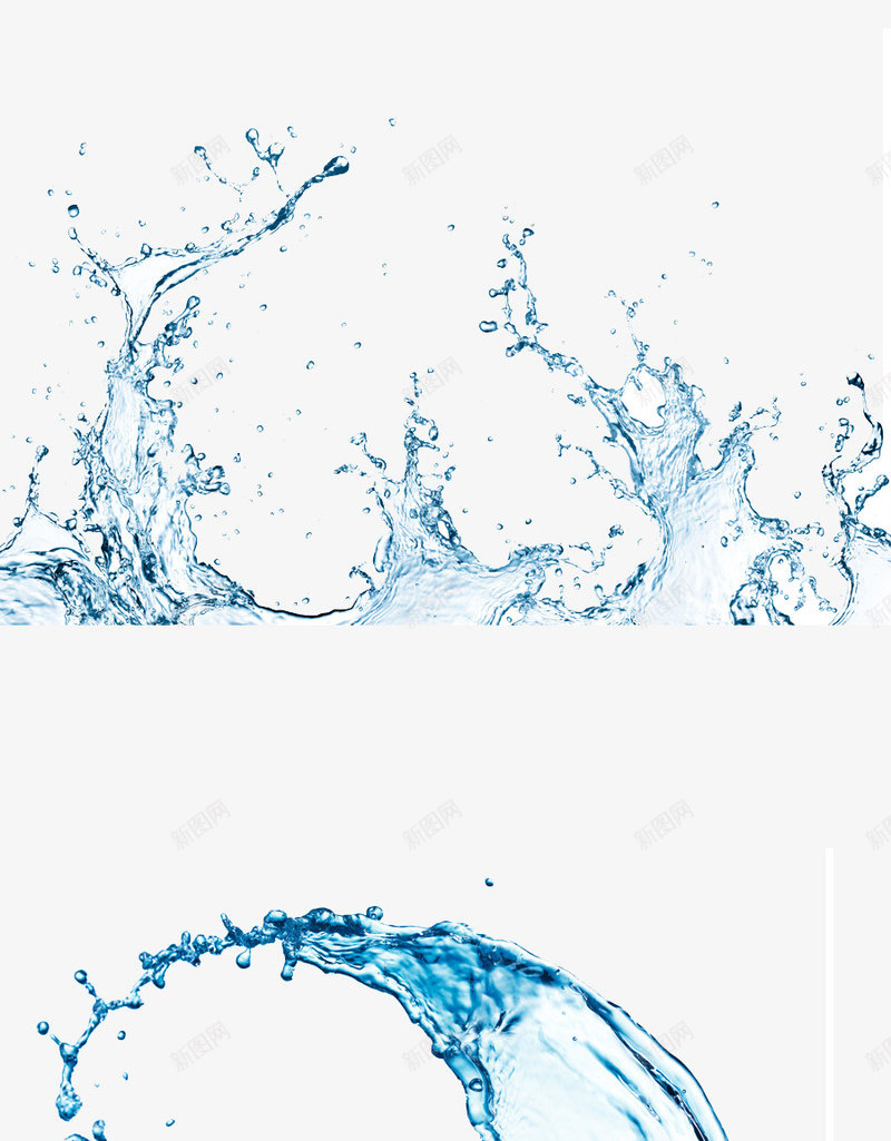 水珠飞溅散落png免抠素材_新图网 https://ixintu.com 干净 水珠 浅蓝