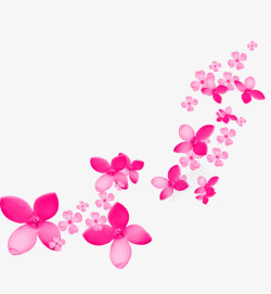 粉红色四瓣花漂浮素材