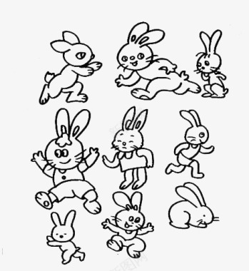 简笔手绘小兔子图标图标