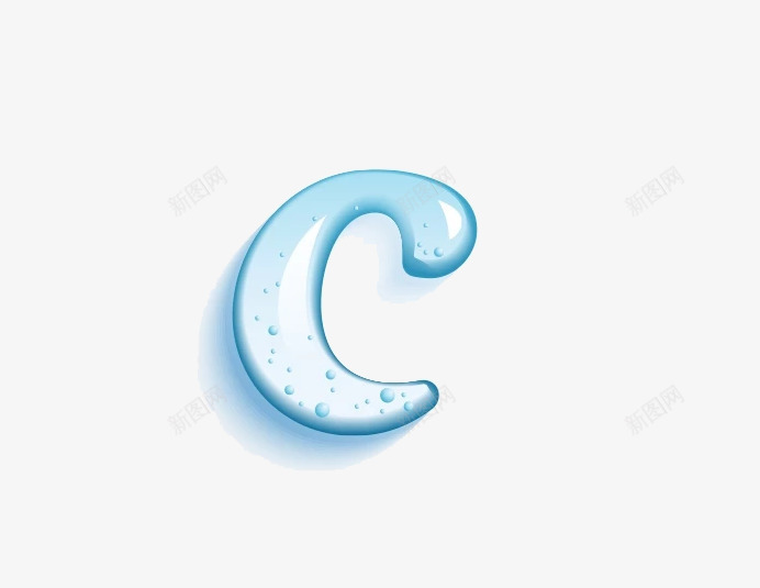 蓝色水滴C字母png免抠素材_新图网 https://ixintu.com 字母 手绘 水滴 水滴字体 蓝色