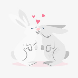 卡通爱情兔子矢量图素材