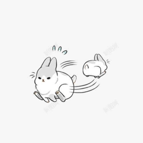 两只小兔子png免抠素材_新图网 https://ixintu.com png图形 png装饰 动物 小兔子 手绘 装饰