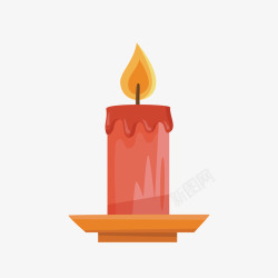 扁平化火焰红色蜡烛矢量图高清图片