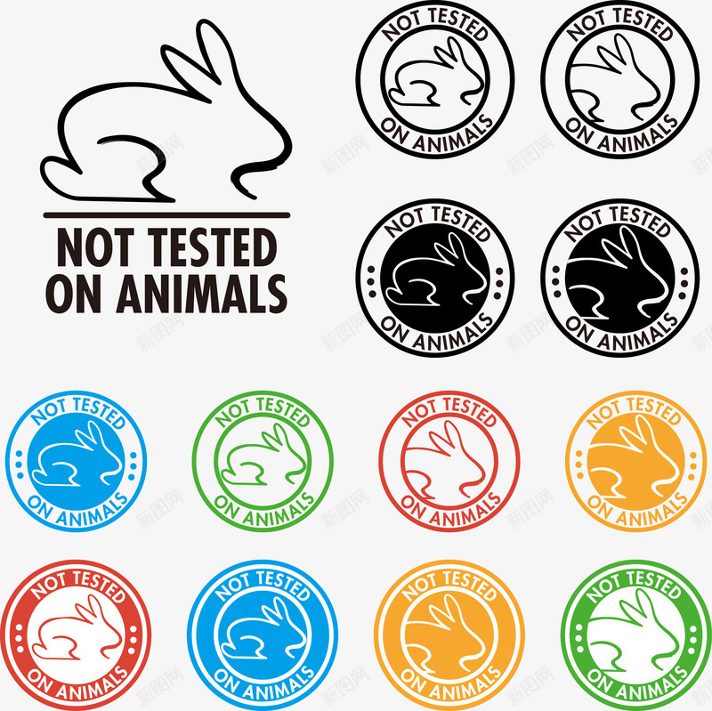 手绘月兔标签图标png_新图网 https://ixintu.com LOGO 兔子 印章 手绘 月兔 标签