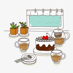 精致盆栽草莓蛋糕美味饮品高清图片